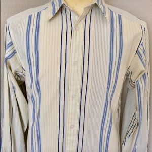 Geoffrey Beene cotton long sleeves striped Sz S
